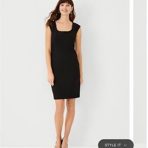 Ann Taylor suiting dress for office or cocktails, scoop neck in bi-stretch